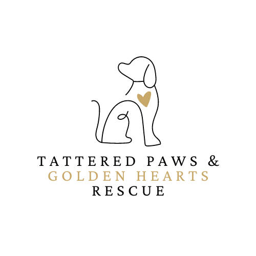Tattered Paws And Golden Hearts Rescue Logo