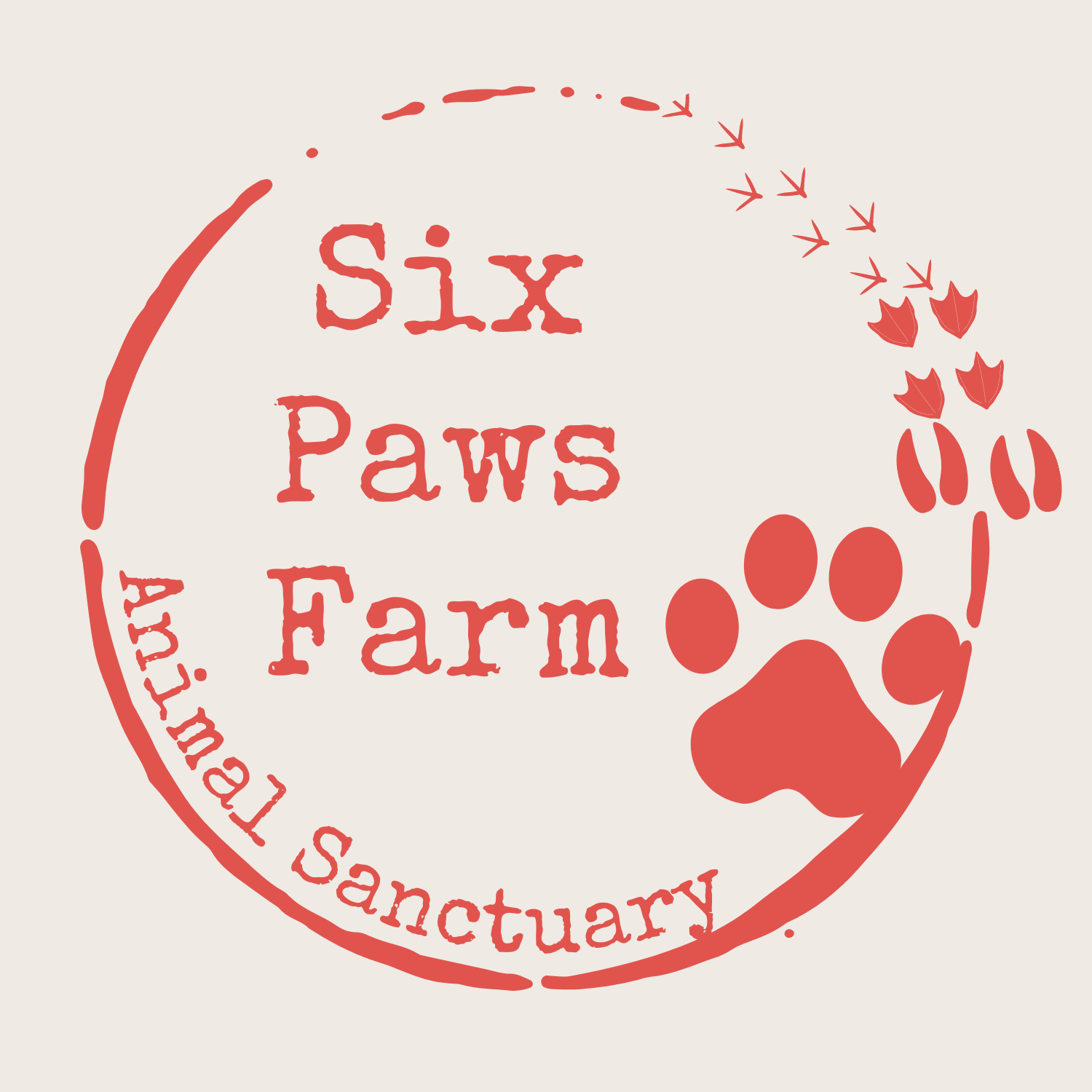 Six Paws Farm Animal Sanctuary Logo
